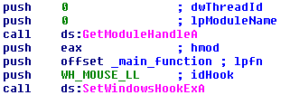 code SetWindowsHookExA