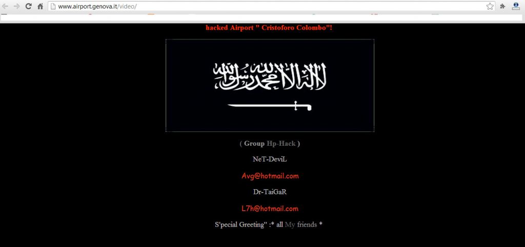 Genova Airport website hacked