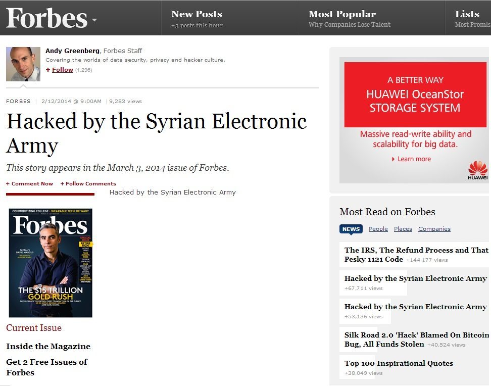 Forbes Magazine hacked