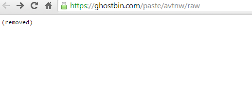 ghostbin removed link