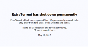 Extratorrent closed down