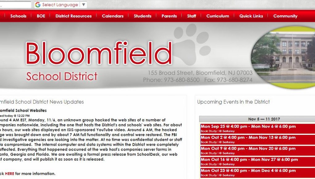 Bloomfield school’s website hacking